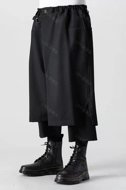24SS Yohji Yamamoto Double-Layer Skirt Pants – Lightweight Wrinkle-Resistant - Size avaliable S ~ XL