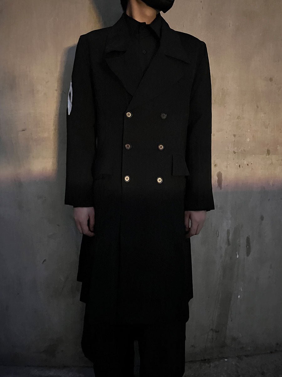 Yohji Yamamoto Dark 21AW Long Blazer Coat Dual Crow Embroidery on Back