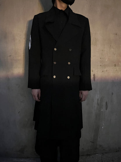 Yohji Yamamoto Dark 21AW Long Blazer Coat Dual Crow Embroidery on Back
