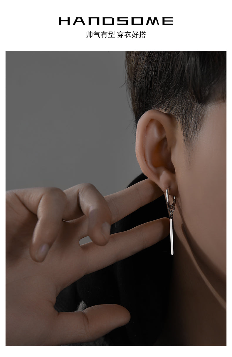 S925 Sterling Swagger: Zoro’s Silver Ear Stud for Men’s Samurai