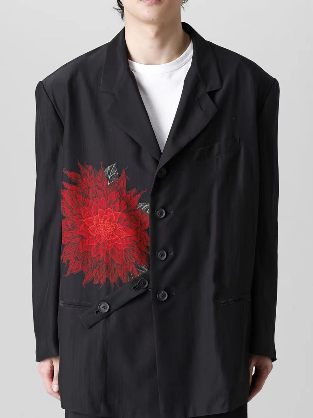 Yohji Dark Blazer – 22SS Red Dahlia Yamamoto Floral Jacket Couples