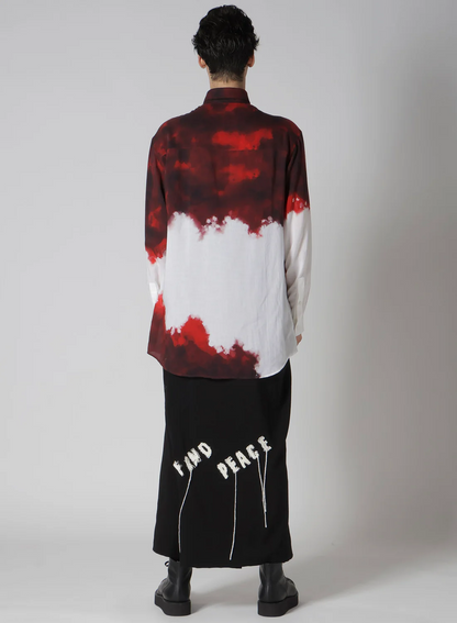 donclickin Yohji 24AW Gradient Tie-Dye Shirt – Cotton Red Ombre Design
