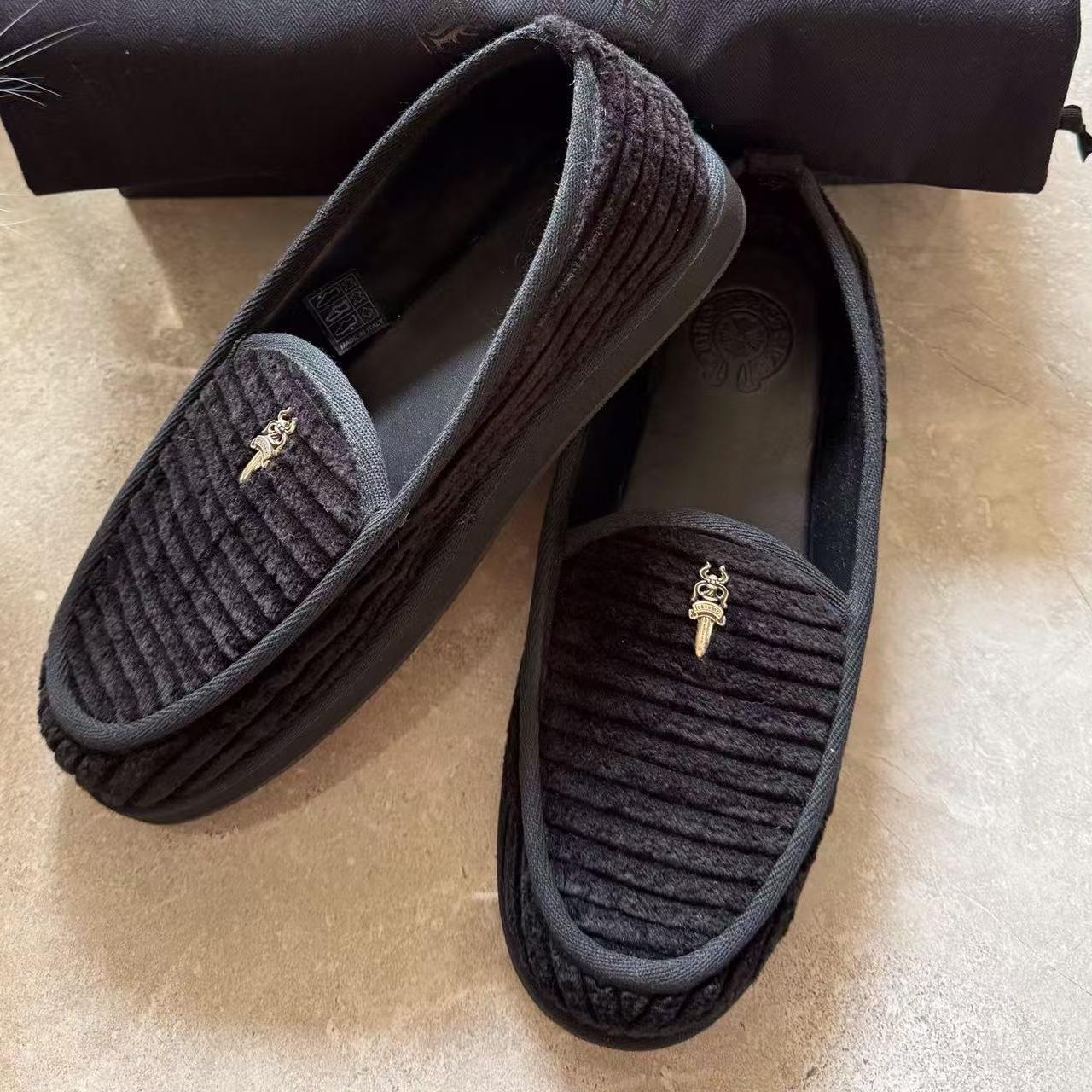 Dagger Loafer - Chorme 925 Silver Accent Black Corduroy Slip-On