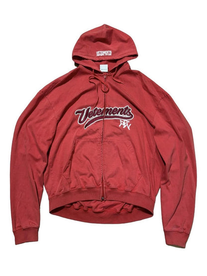 Vetements ’Bro’ Cropped Zip-Up Hoodie - Archive Oversized Sweatshirt