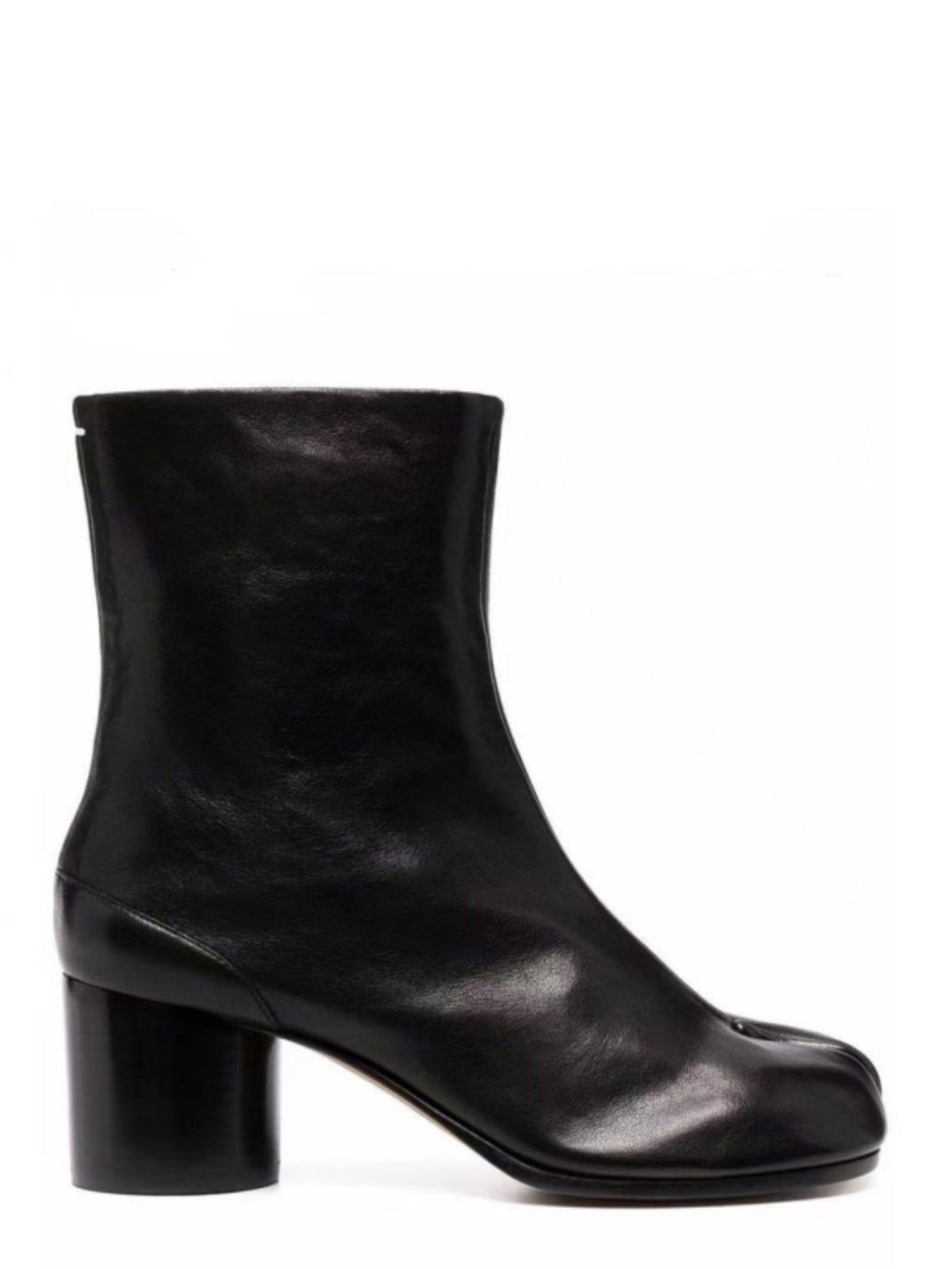 25AW Women’s Tabi Heel Boots - 8cm Stiletto Calfskin Split-Toe Ankle Boots