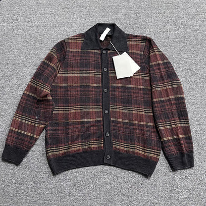 Our Legacy Evening Polo Hemp Check Knitwear - Malard Colorway Striped