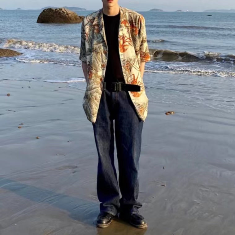 Yohji 97ss Archive Collection -Ink Lobster Hawaiian Shirt Suit Jackets