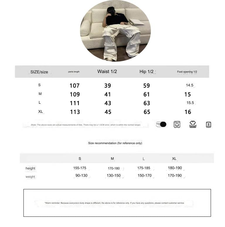 23AW Runway Designer B Vers. Off-White Distressed Cargo Work Pants Detachable - Size avaliable S M L XL