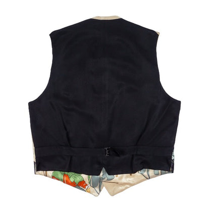 Yohji Yamamoto Dark Aesthetic Rokumeikan Silk Print Unisex Casual Vest