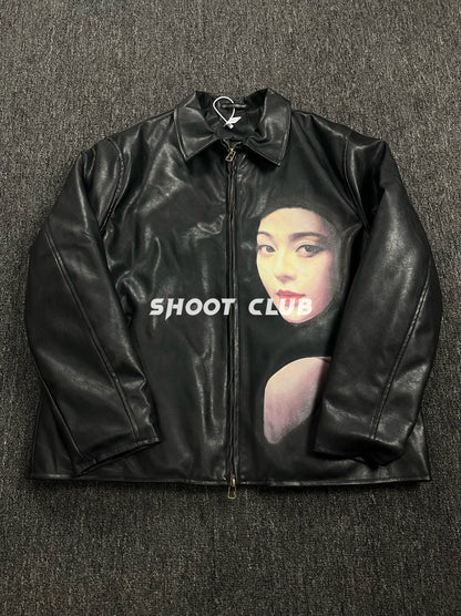 Genuine Leather Yohji Uchida Suzume x Fan Bingbing Jacket –Unisex Portrait Print