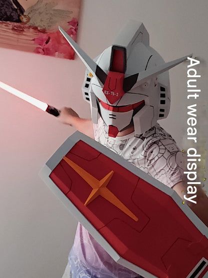 Mobile Suit Gundam Helmet Armor Wearable Glowing Sword Shield Cosplay Convention