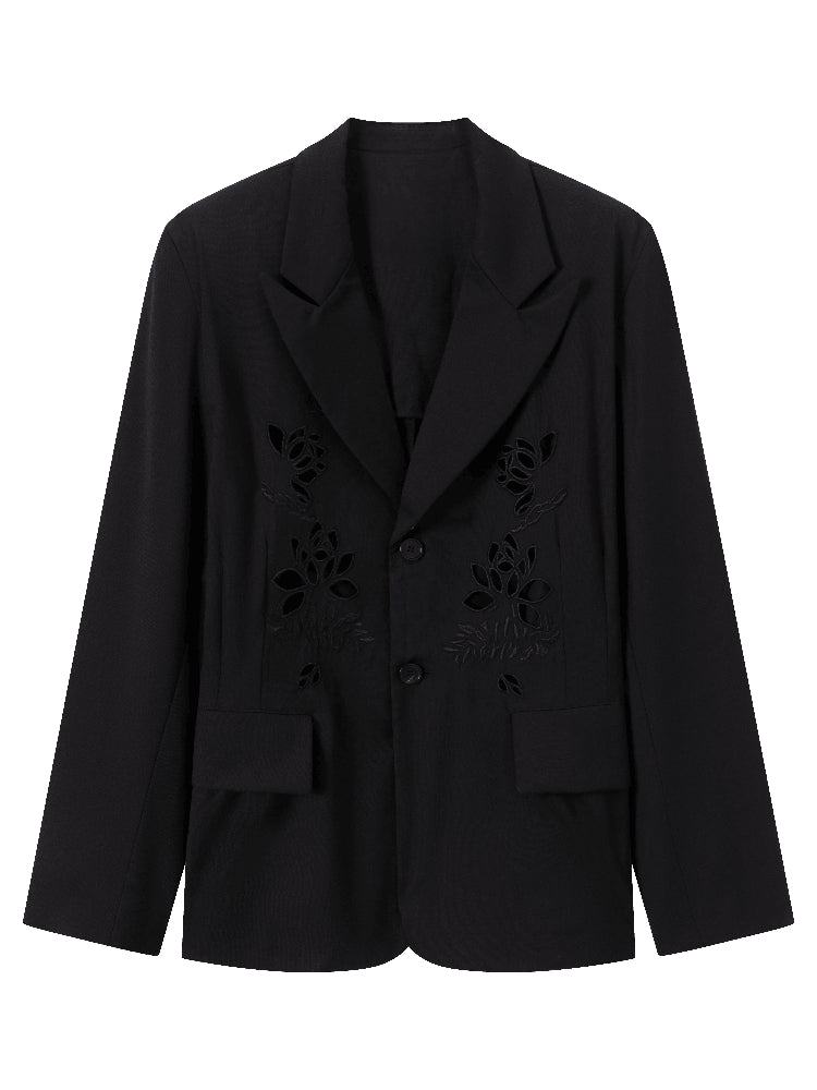 Yohji ’Flower & Youth’ Wool Blazer - Lotus Cut-Out Detailing