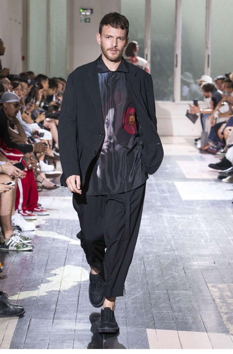 Suzume Uchida "Smoking Girl" Silk Shirt - Yohji Archive Darkwear -  