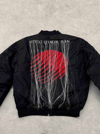 Hood By Air Fringe Bomber – HBA Embroidered Slogan Jacket