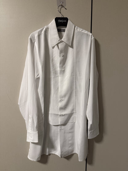 Yohji Darkwear Shirt - Double Placket Court Collar Blouse (Core Collection) - White