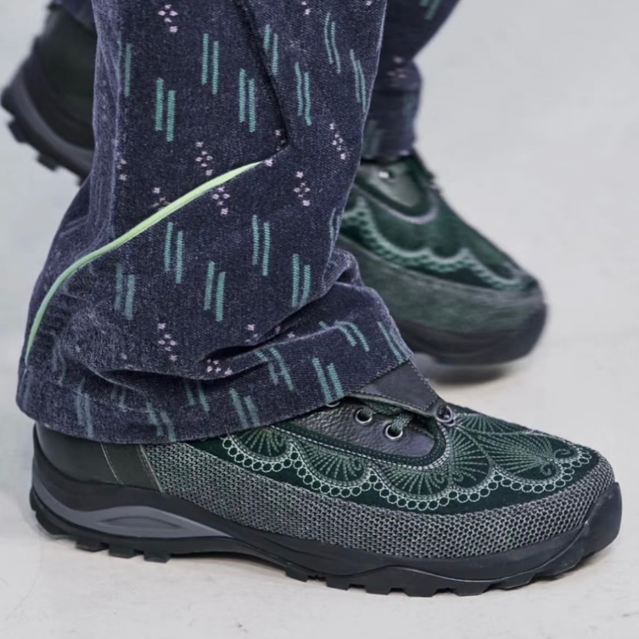 donclick Kiko Kostadinov AW24 Carved Brogue Shoes -Embroidered Workwear Derbies