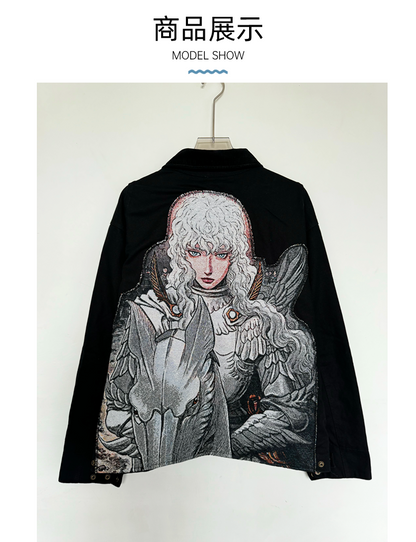 Berserk Griffith "White Hawk" Custom J01 Jacket - Remade Vintage Workwear - donclickin