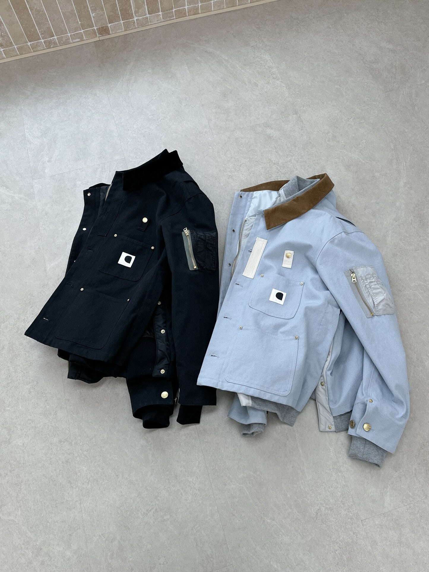 Detroit Double Collar Carhartt X Sacai Jacket Canvas Patchwork Workwear