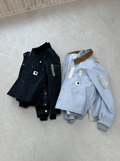 Detroit Double Collar Carhartt X Sacai Jacket Canvas Patchwork Workwear