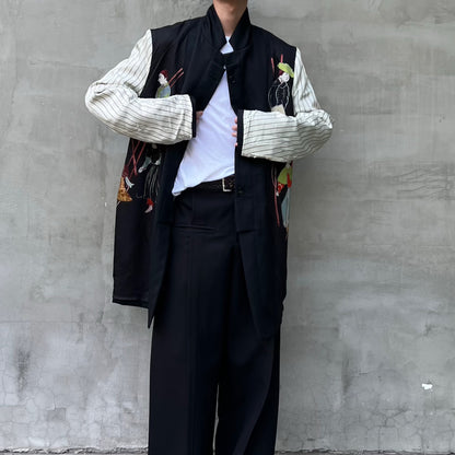Yohji Rokumeikan Double-Breasted Double-Faced Layered Jacket Blazer