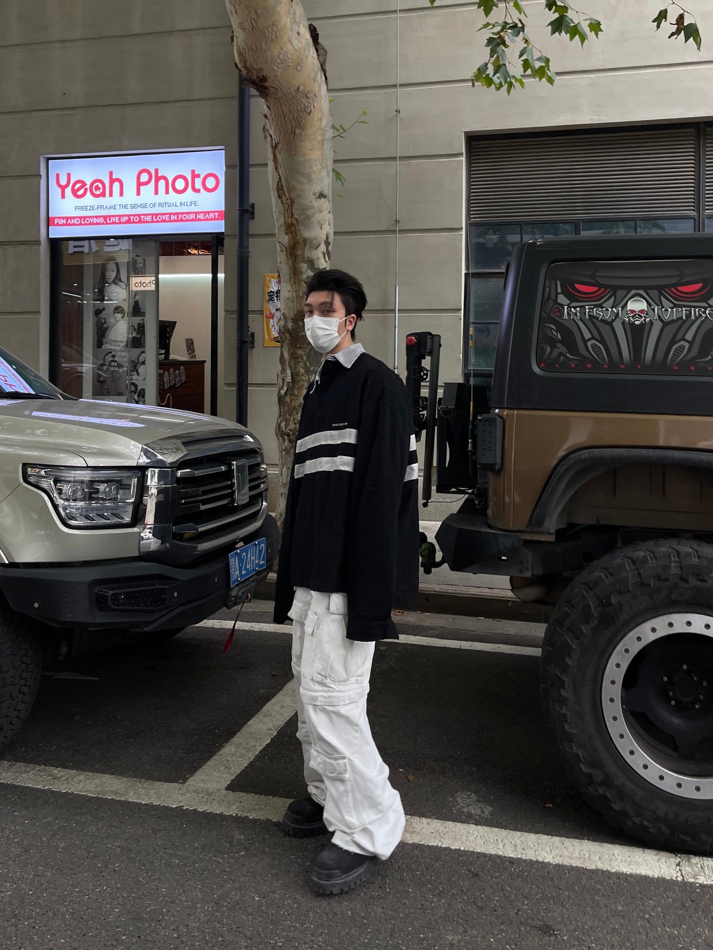23AW Runway Designer B Vers. Off-White Distressed Cargo Work Pants Detachable - Size avaliable S M L XL