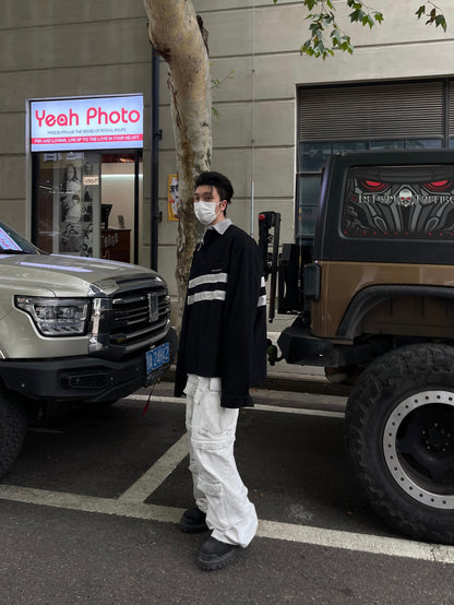 23AW Runway Designer B Vers. Off-White Distressed Cargo Work Pants Detachable - Size avaliable S M L XL