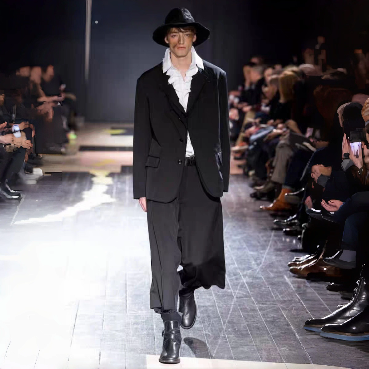 Self-made Yohji Medieval Court Shirt - Triple Collar Floral Print Cotton Blouse - Donclickin