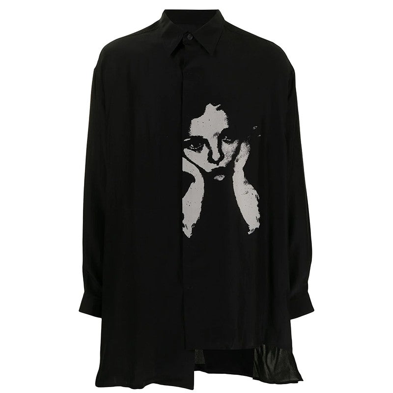 Yohji Yamamoto 21SS Meditative Girl Print Dark Style Shirt Unisex