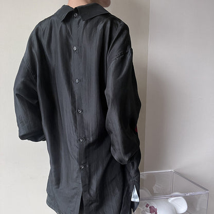 Suzume Uchida "Smoking Girl" Silk Shirt - Yohji Archive Darkwear -  