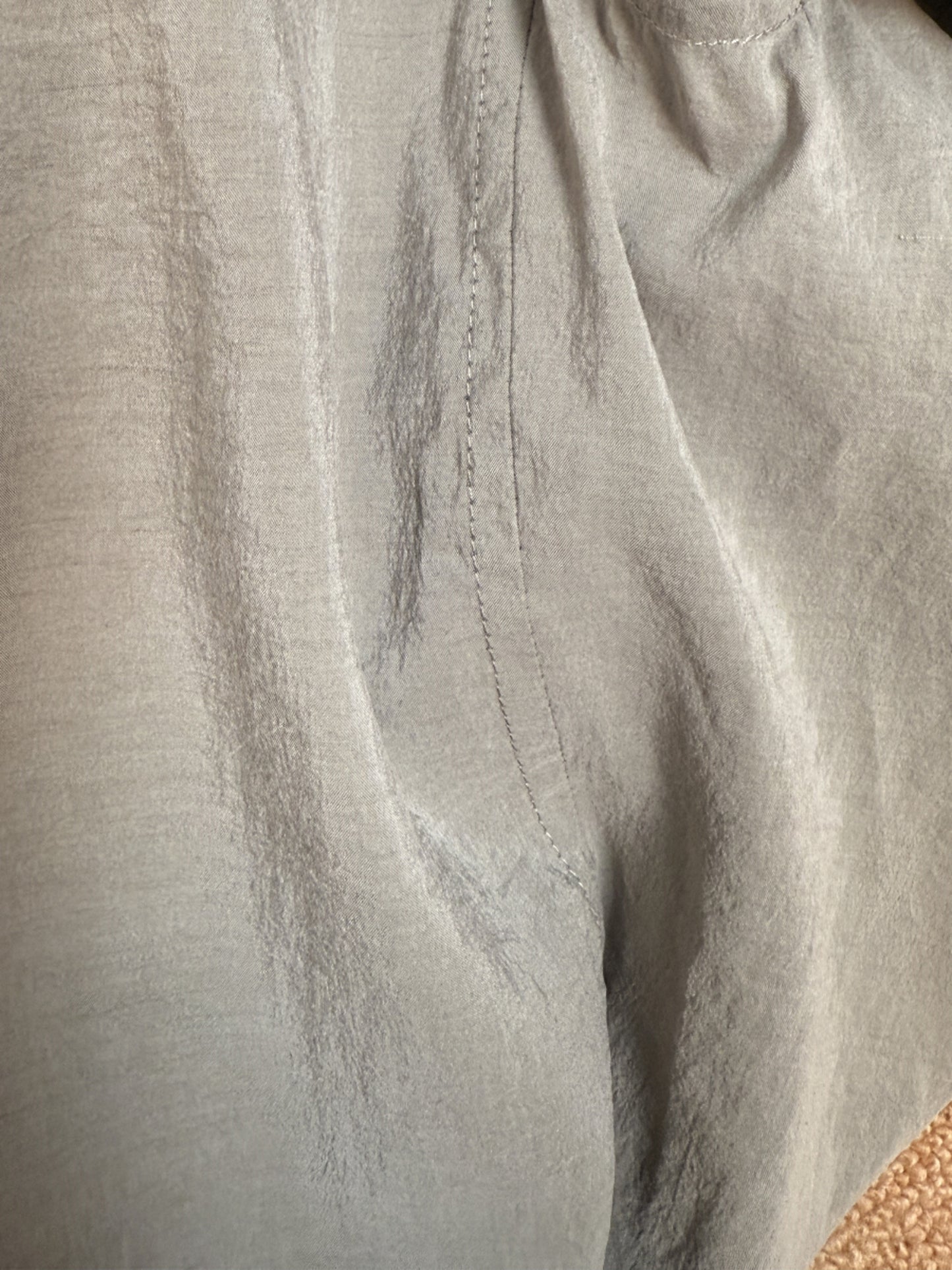 LEMAIRE 25SS New Glossy Dry Silk Shirt – Sage Green Black Edition