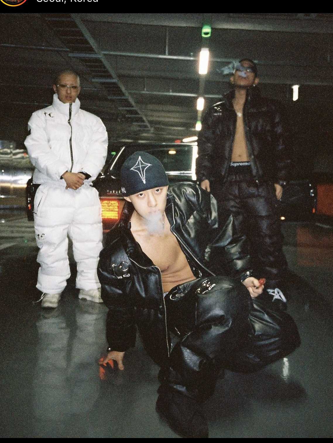 Thug Club ’Drip’ Puffer Jacket - PU Leather Opium Outerwear