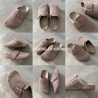Five-Toe Birkenstock Closed-Toe Slip-On Mules Leather Flat Lazy Shoes
