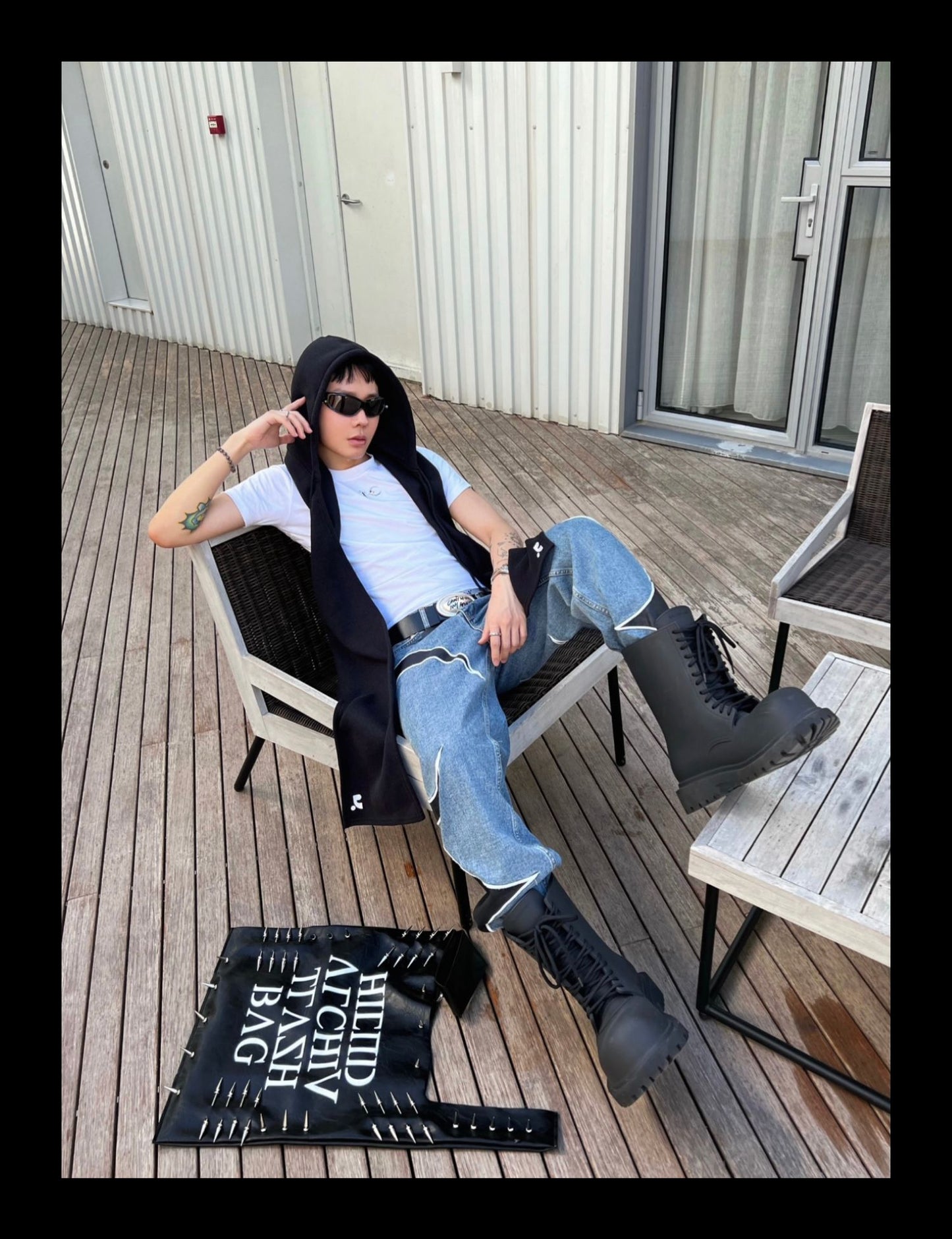 Thug Club Vintage Washed Crescent Patchwork Jeans Henry Lau ASAP Rocky Edition - Size avaliable S ~ XL