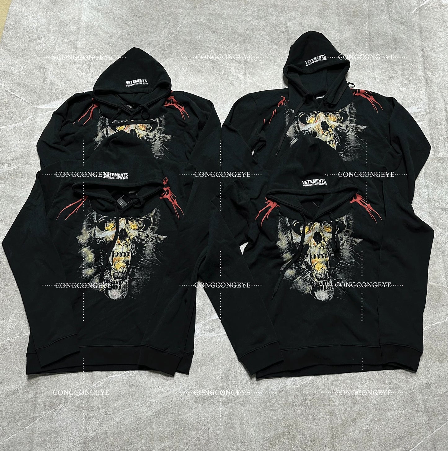 Vetement VTM Padded Shoulder Ghost Face Hoodie Heavyweight Outerwear
