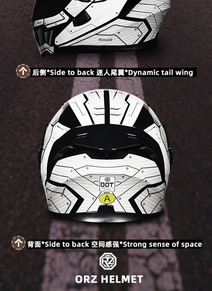 Mecha / 3C DOT Full Face Dual Visors Unisex /Bluetooth Motorcycle Helmet
