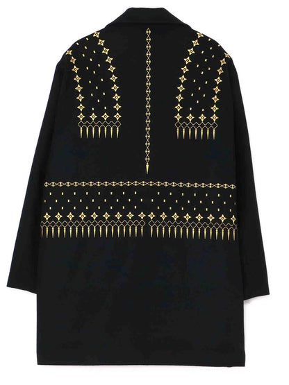 Yohji Yamamoto 23FW Dark Wool Coat – Heavy Embroidery Collection
