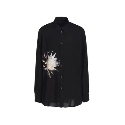 Donclickin Yohji Yamamoto Floral Print ’Queen of the Night’ Shirt Long Sleeve