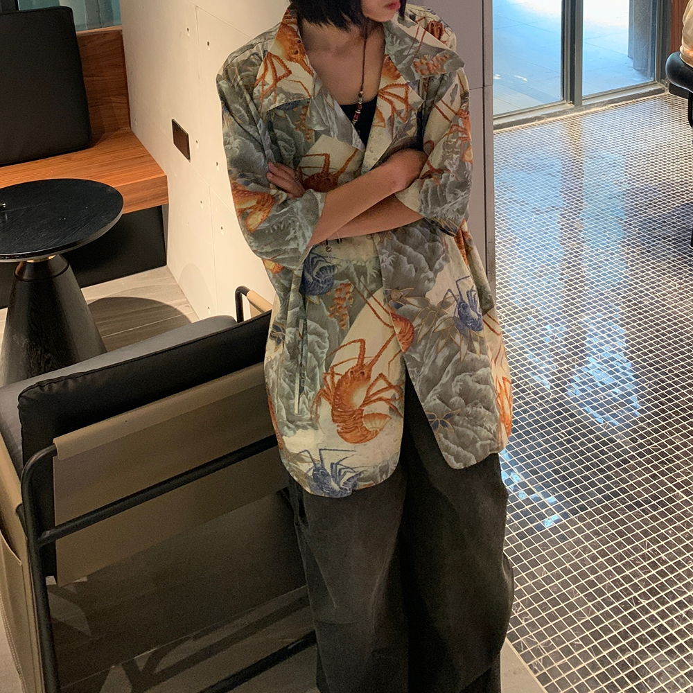 Yohji 97ss Archive Collection -Ink Lobster Hawaiian Shirt Suit Jackets