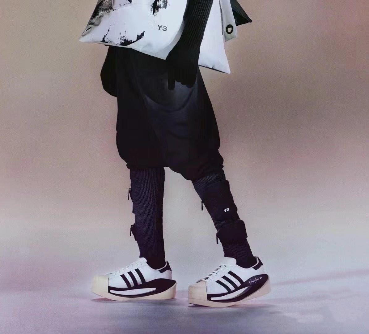 Revised Yohji Archive Shell Toe High-Top - Triple Black Platform     