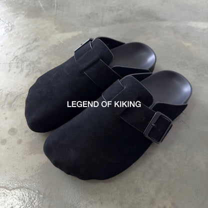Five-Toe Birkenstock Closed-Toe Slip-On Mules Leather Flat Lazy Shoes