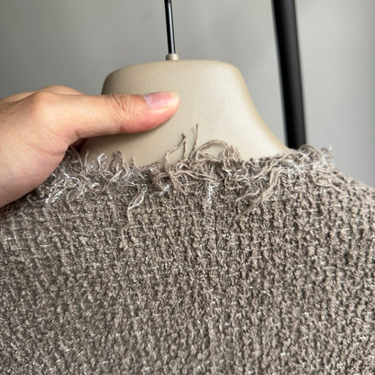 Magliano Hand-Distressed Knit Cardigan - Raw-Hem Bouclé Button-Up Unisex Coat