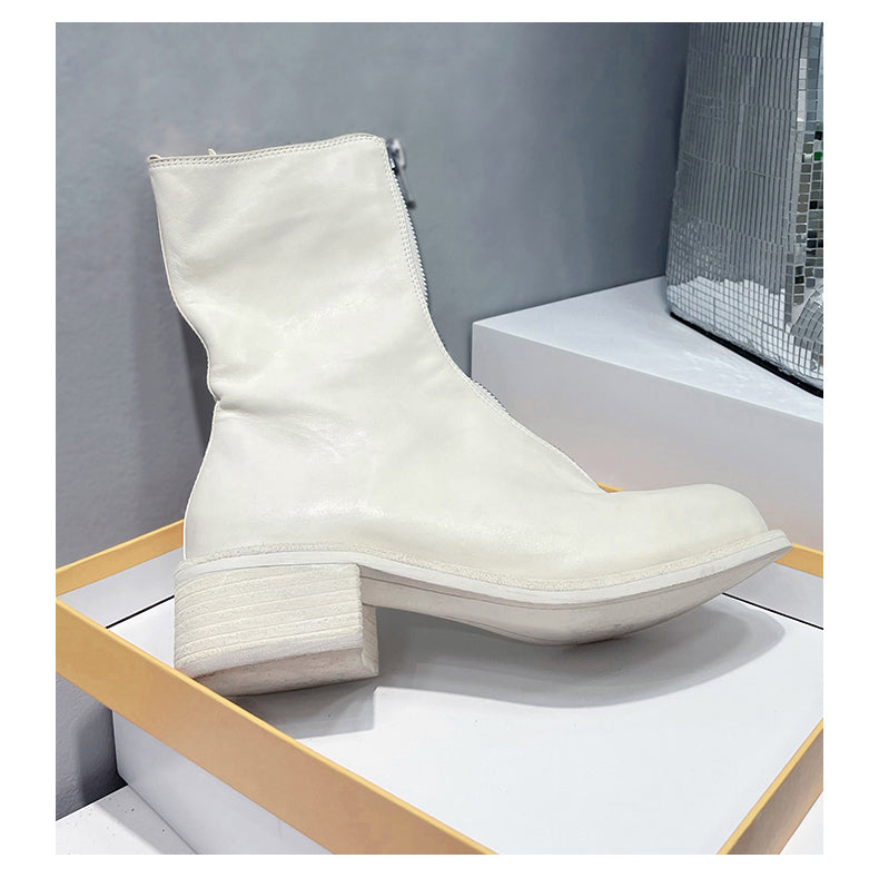 Guidi PL2 Handcrafted Style Front Zip Boots - Artisanal Black Leather