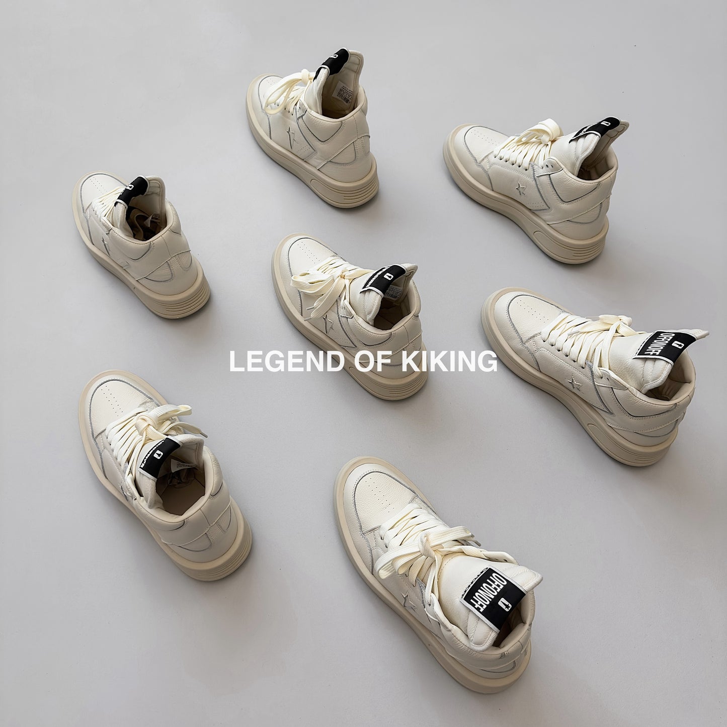 RO High-Top Leather Sneakers - Rick Owens Round-Toe Lace-Ups