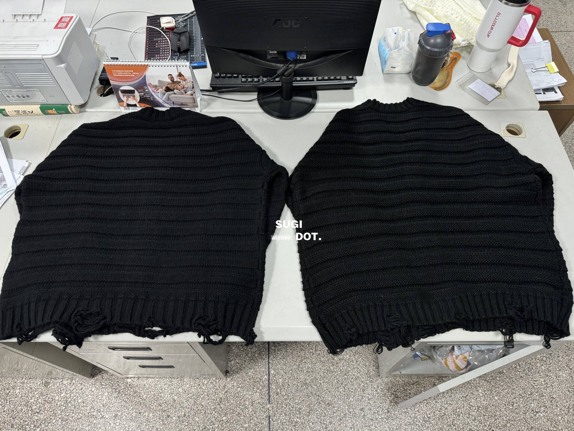 24FW Maison MM6 Destroyed Knit Wool Margiela Cardigan Jackets - Slouchy Style