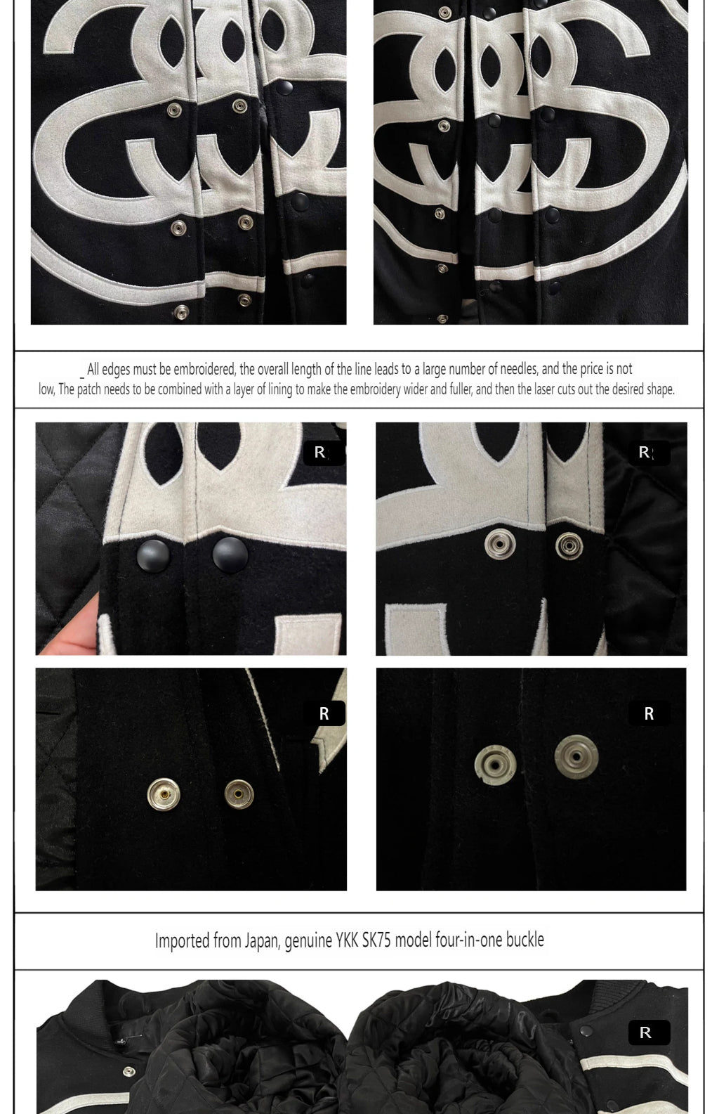 i795 Double-S Stussy Wool Varsity Jacket – Heavyweight Loose Baseball