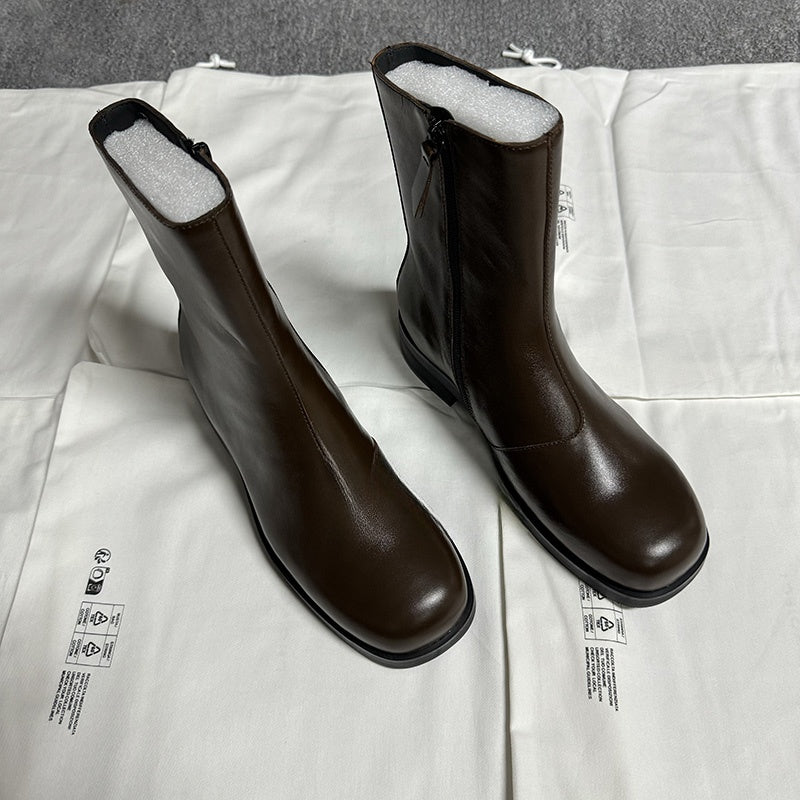 Our Legacy ’Camion’ Style Boots - Brown Leather Mid-Calf Chelsea