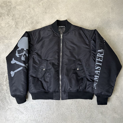 MMJ FW24 Heavyweight Padded Flight Bomber - Mastermind Black Military Jackets