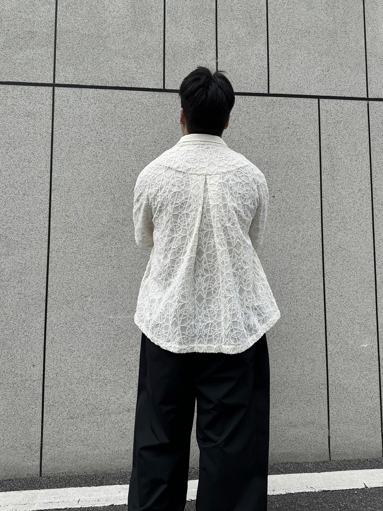 Kiko Kostadinov AW22 Layered Shirt - Detachable Lace Long/Short Sleeve Hybrid