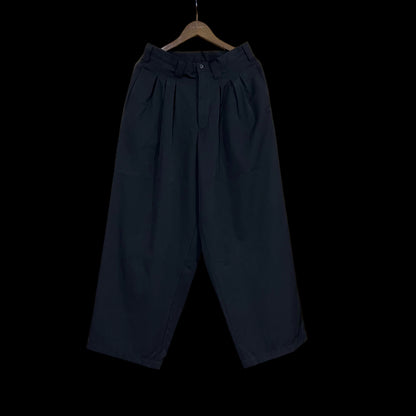Yohji Yamamoto Twelve Pleat Wool Tapered Draped Wide Straight Trousers