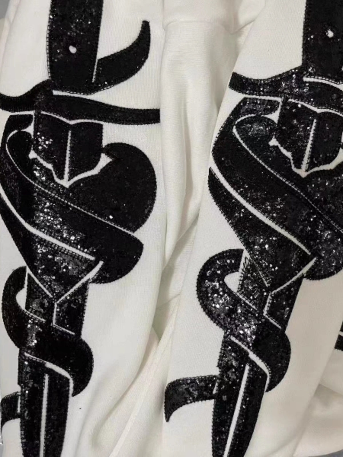 Amiri Sword Hoodie High Street Embroidery Heavyweight Sequin Detail